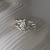 Platinum Pear Diamond Ring - The Yara Ring - Dainty London