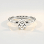 Platinum Pear Diamond Ring - The Yara Ring - Dainty London
