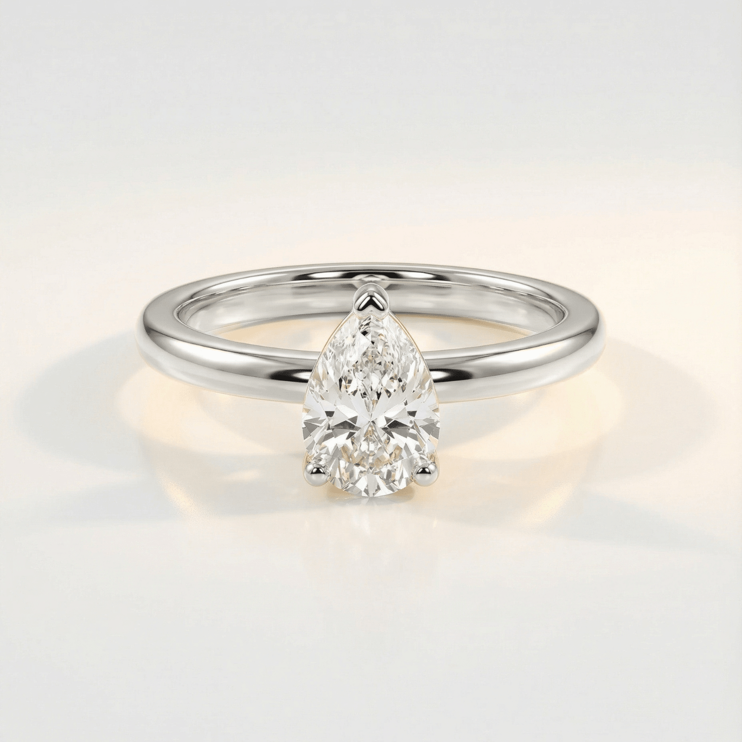 Platinum Pear Diamond Ring - The Yara Ring - Dainty London
