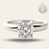 Platinum Solitaire Diamond Ring - The Mina Ring - Dainty London