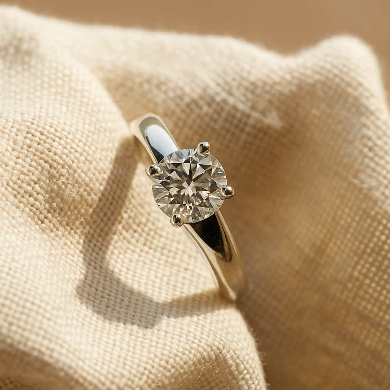Platinum Solitaire Diamond Ring - The Mina Ring - Dainty London