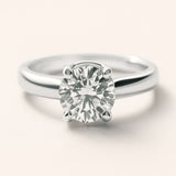 Platinum Solitaire Diamond Ring - The Mina Ring - Dainty London
