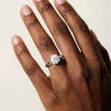 Platinum Solitaire Diamond Ring - The Mina Ring - Dainty London