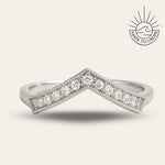 Pointed Halo Diamond White Gold Ring - Clara - Dainty London