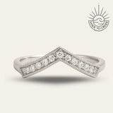 Pointed Halo Diamond White Gold Ring - Clara - Dainty London