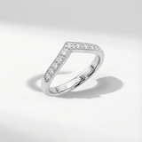 Pointed Halo Diamond White Gold Ring - Clara - Dainty London
