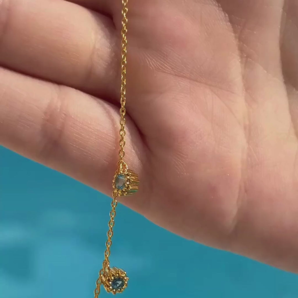 ocean blue topaz, coastal jewellery, layered necklaces, statement necklace, seaside jewellry, beach wedding jewelry, boho jewelry, aquamarine necklace, artisan jewelry, nautical jewelry, ocean lover gift, handmade coastal jewelry, layered charm necklace