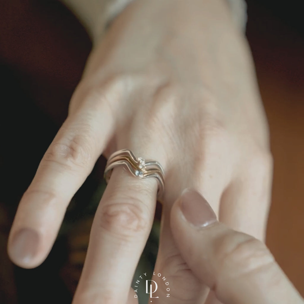 Dainty Gold Diamond Ring - Calista - Dainty London