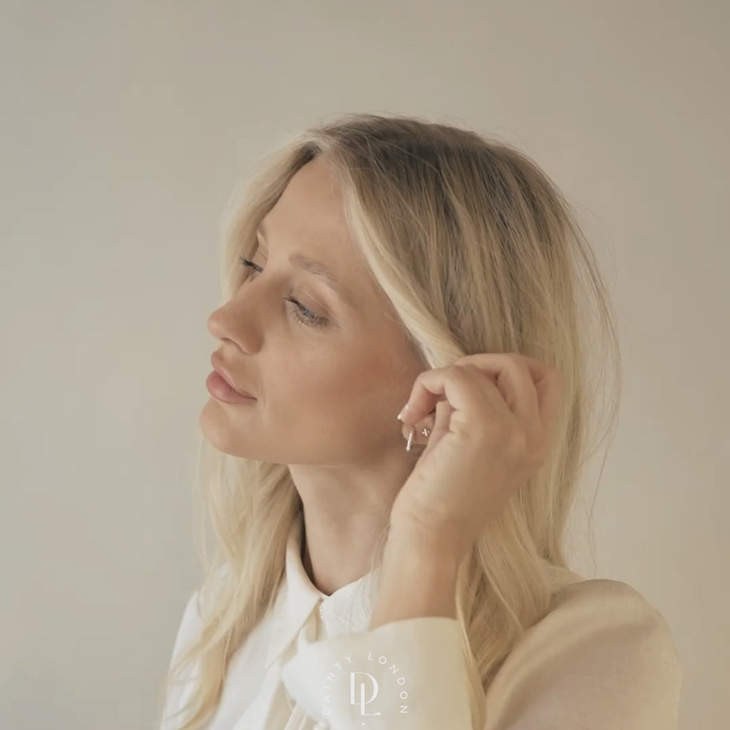 ilver Rockpool Hoops - Everyday Beach Sterling Silver Earrings - Dainty London