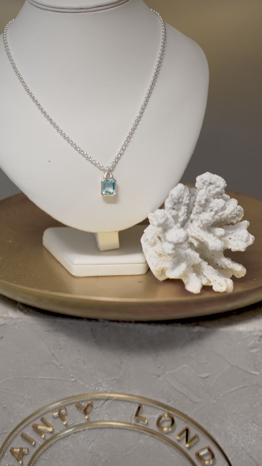 Maxi Silver Astrid Necklace - Sky Blue Topaz Gemstone - Premium layered jewelry - Dainty London