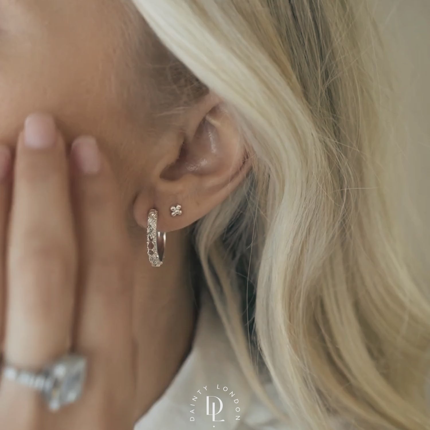 The Silver Hebe Hoops - Goddess and Celestial Inspired Hoop Earrings - Dainty London