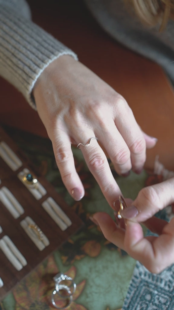 The Yellow Gold Calista Ring with Diamond- Anniversary Rings for her - Dainty London