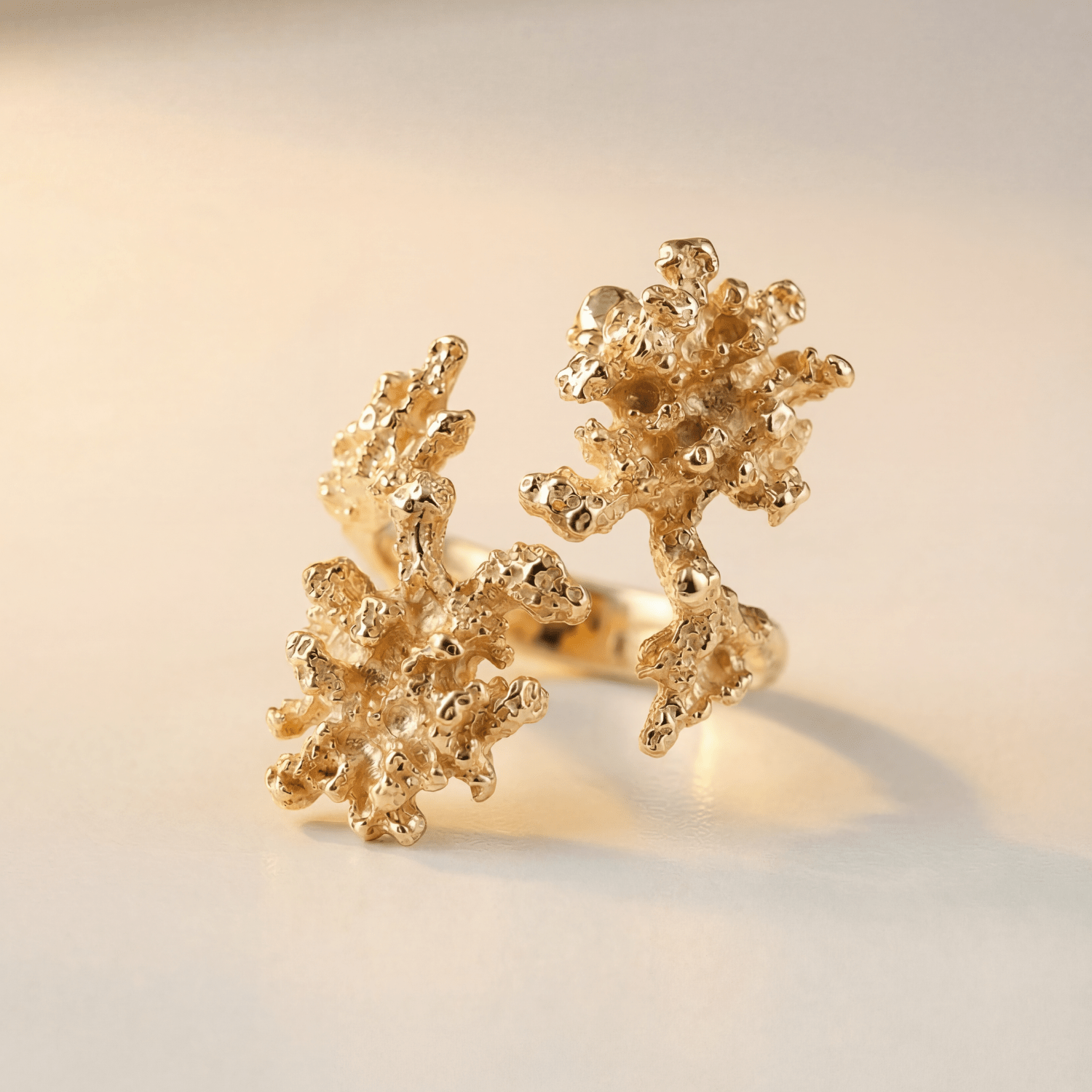 ocean jewelry, coral ring, statement ring, adjustable ring, silver jewelry, gold vermeil ring, beach jewelry, seaside jewelry, handmade jewelry, gift for her, coastal jewelry, organic jewelry, ocean lover gift