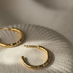 Gold Seren Hoops - Celestial Timeless Topaz Hoop Earrings - Dainty London