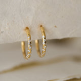 Gold Seren Hoops - Celestial Timeless Topaz Hoop Earrings - Dainty London