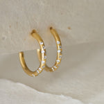 Gold Seren Hoops - Celestial Timeless Topaz Hoop Earrings - Dainty London
