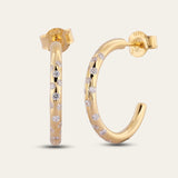 Gold Seren Hoops - Celestial Timeless Topaz Hoop Earrings - Dainty London