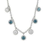 Silver Aqua Necklace with Barnacles and Rainbow Topaz - Dainty London