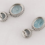 Silver Aurelia Earrings - Vintage Statement Topaz Drop Earrings - Bridal - Wedding - Dainty London
