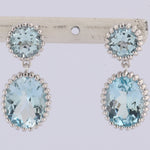 Silver Aurelia Earrings - Vintage Statement Topaz Drop Earrings - Bridal - Wedding - Dainty London