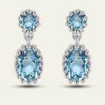Silver Aurelia Earrings - Vintage Statement Topaz Drop Earrings - Bridal - Wedding - Dainty London