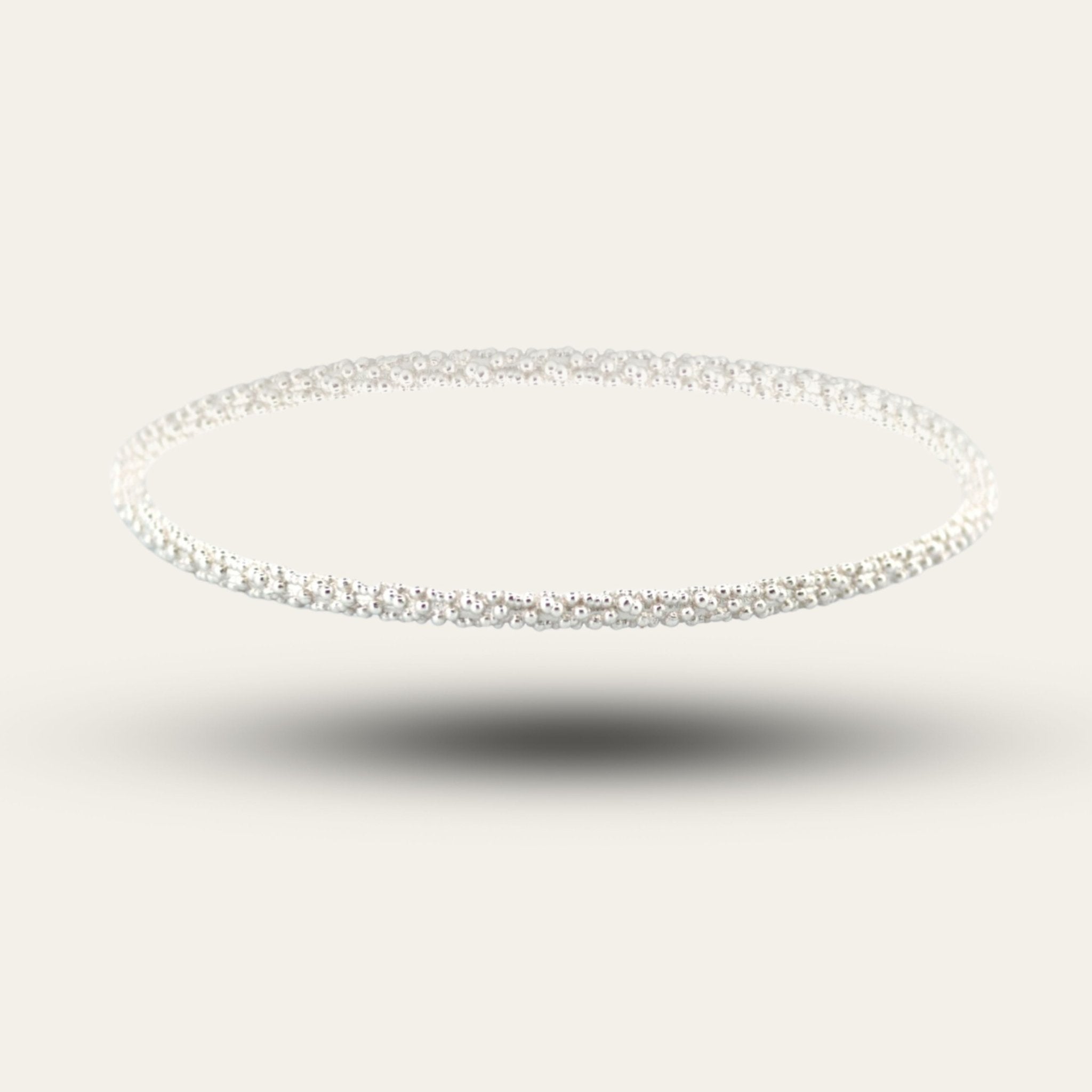 Silver Barnacle Bangle - Boho Beach Bracelet - Dainty London