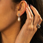 Silver Baroque Pearl Earrings - Lyra - Dainty London