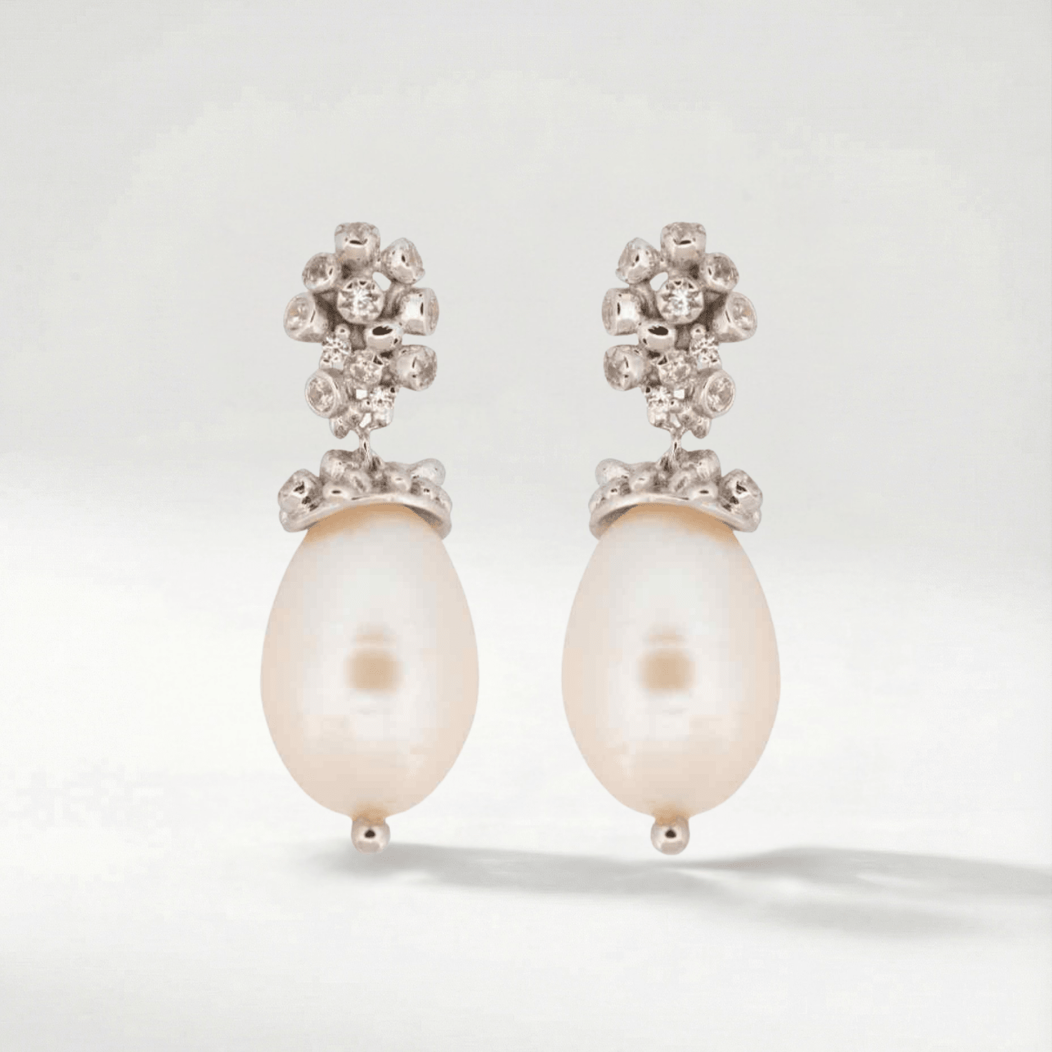 Silver Baroque Pearl Earrings - Lyra - Dainty London