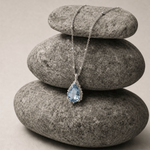 Silver Blue Topaz Necklace - Aurelia - Dainty London