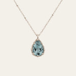 Silver Blue Topaz Necklace - Aurelia - Dainty London