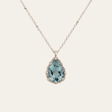 Silver Blue Topaz Necklace - Aurelia - Dainty London