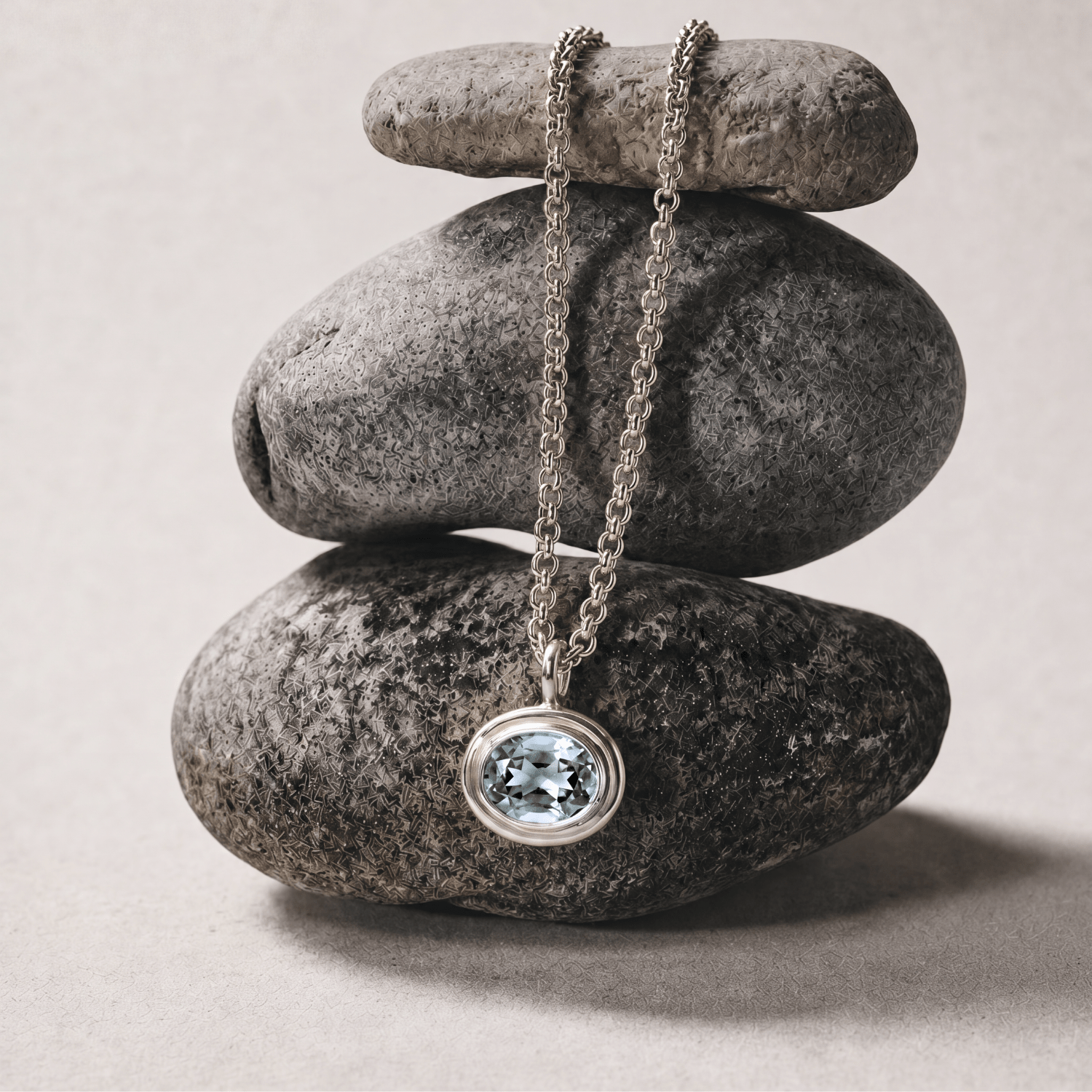 Silver Blue Topaz Necklace - Avery - Dainty London