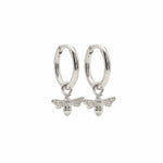 Silver Bumble Bee Huggie Hoop Earrings - Dainty London