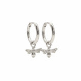 Silver Bumble Bee Huggie Hoop Earrings - Dainty London