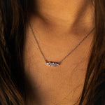 Silver Cluster Gemstone Necklace - Elara - Dainty London