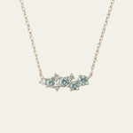 Silver Cluster Gemstone Necklace - Elara - Dainty London