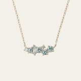 Silver Cluster Gemstone Necklace - Elara - Dainty London