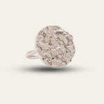 Silver Geometric Circle Ring - The Hemera Ring - Dainty London