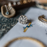 Silver Geometric Circle Ring - The Hemera Ring - Dainty London