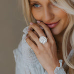 Silver Geometric Circle Ring - The Hemera Ring - Dainty London