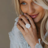 Silver Geometric Circle Ring - The Hemera Ring - Dainty London