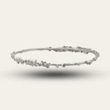 Silver Grain Bangle - Everyday Ladies Stacking Bracelets - Recycled sterling silver bangles - Dainty London