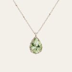Silver Green Quartz Necklace - Alba - Dainty London