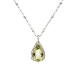 Silver Green Quartz Necklace - Alba - Dainty London