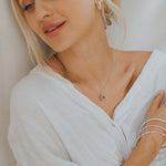 Silver Green Quartz Necklace - Alba - Dainty London