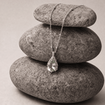 Silver Green Quartz Necklace - Alba - Dainty London