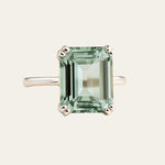 Silver Green Quartz Ring - Luna - Dainty London