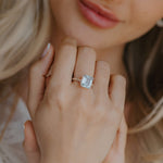 Silver Green Quartz Ring - Luna - Dainty London