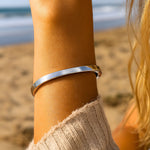 Silver Hinged Square Bangle - Vintage Design - Dainty London