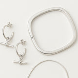 Silver Hinged Square Bangle - Vintage Design - Dainty London
